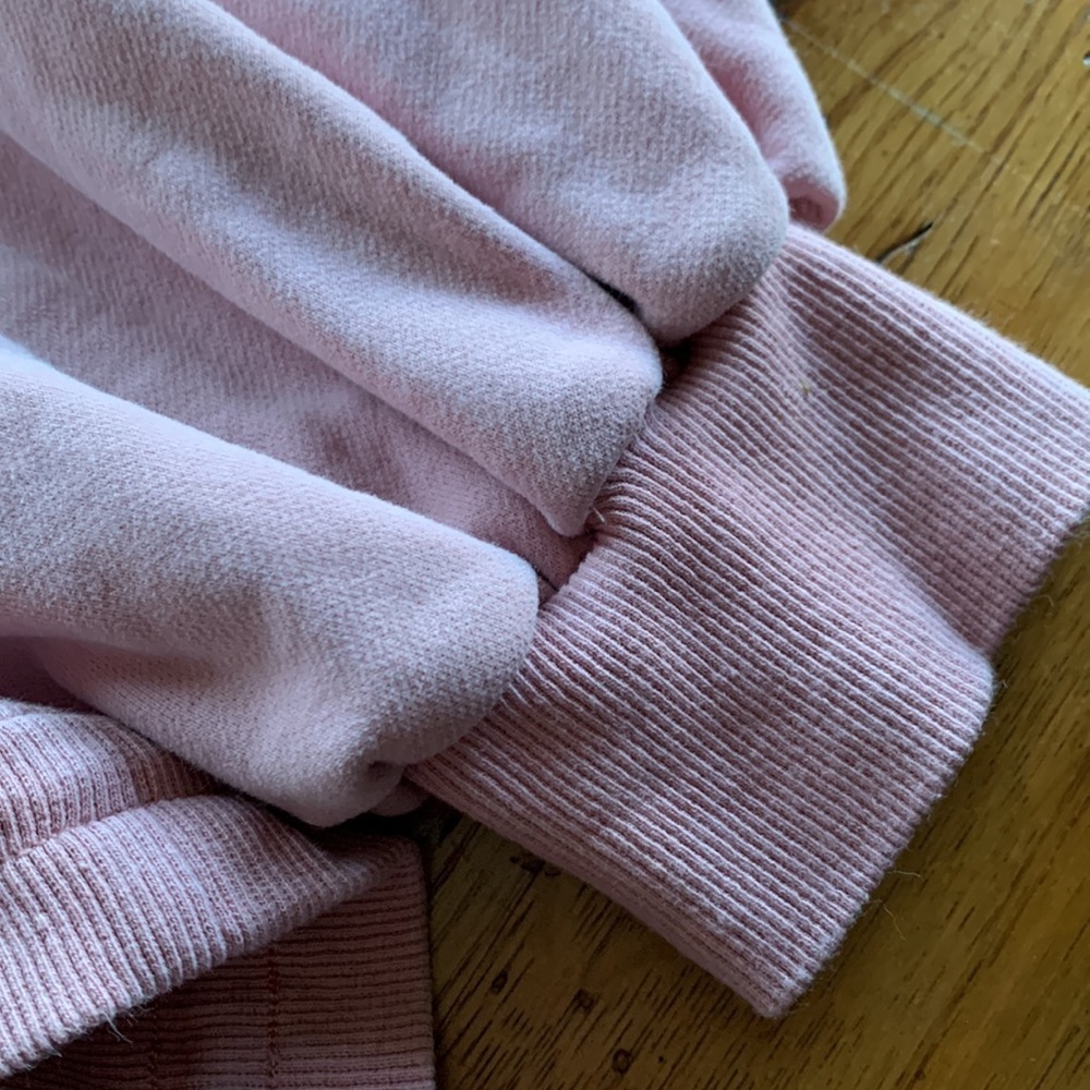 NAP Drawstring Hem Cotton Sweatshirt Blush Pink Oversized Top Women’s Size Large - Picture 7 of 12